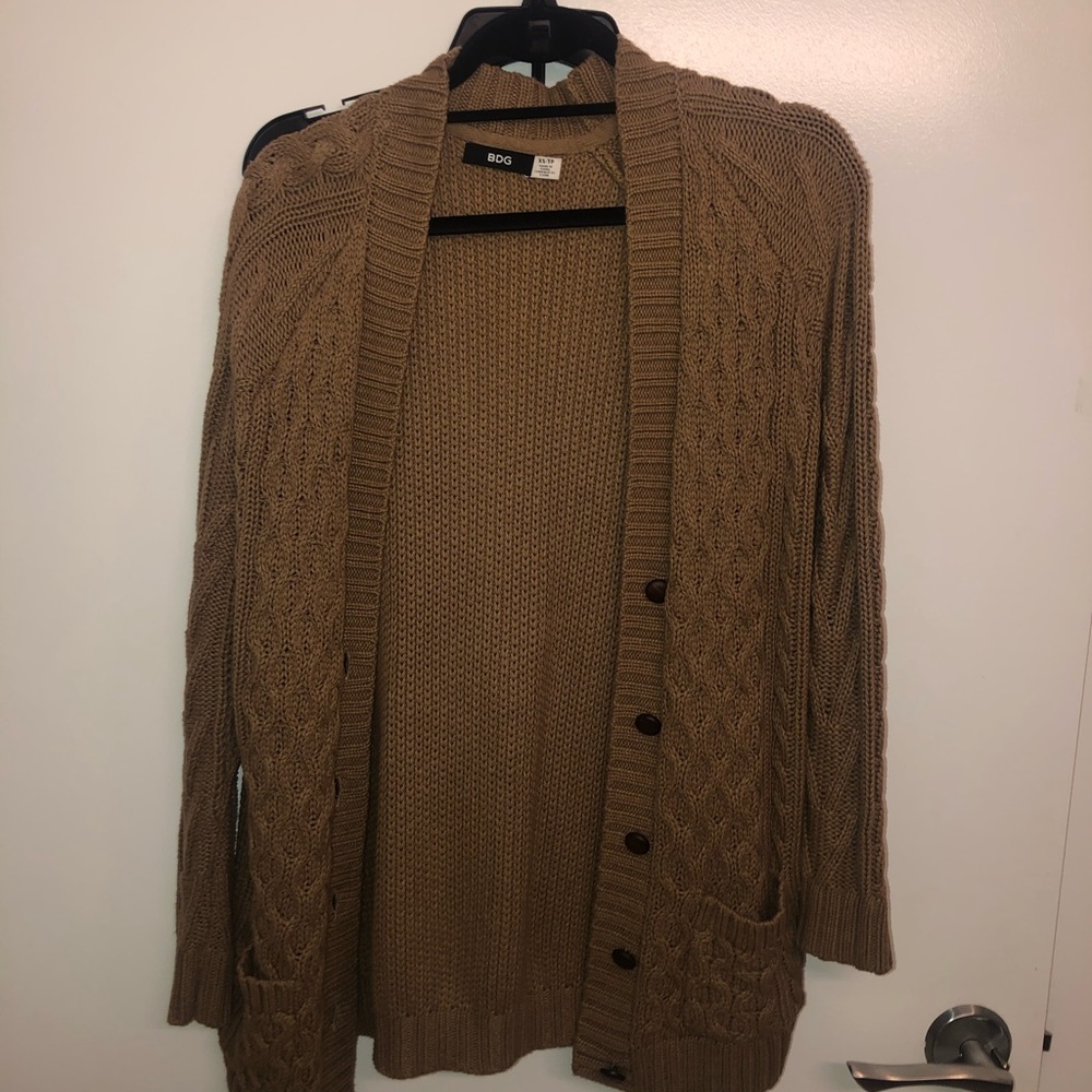 BDG long brown cardigan XS